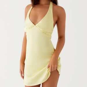 Yellow Halter Mini Dress Peppermayo Heavy Hearted